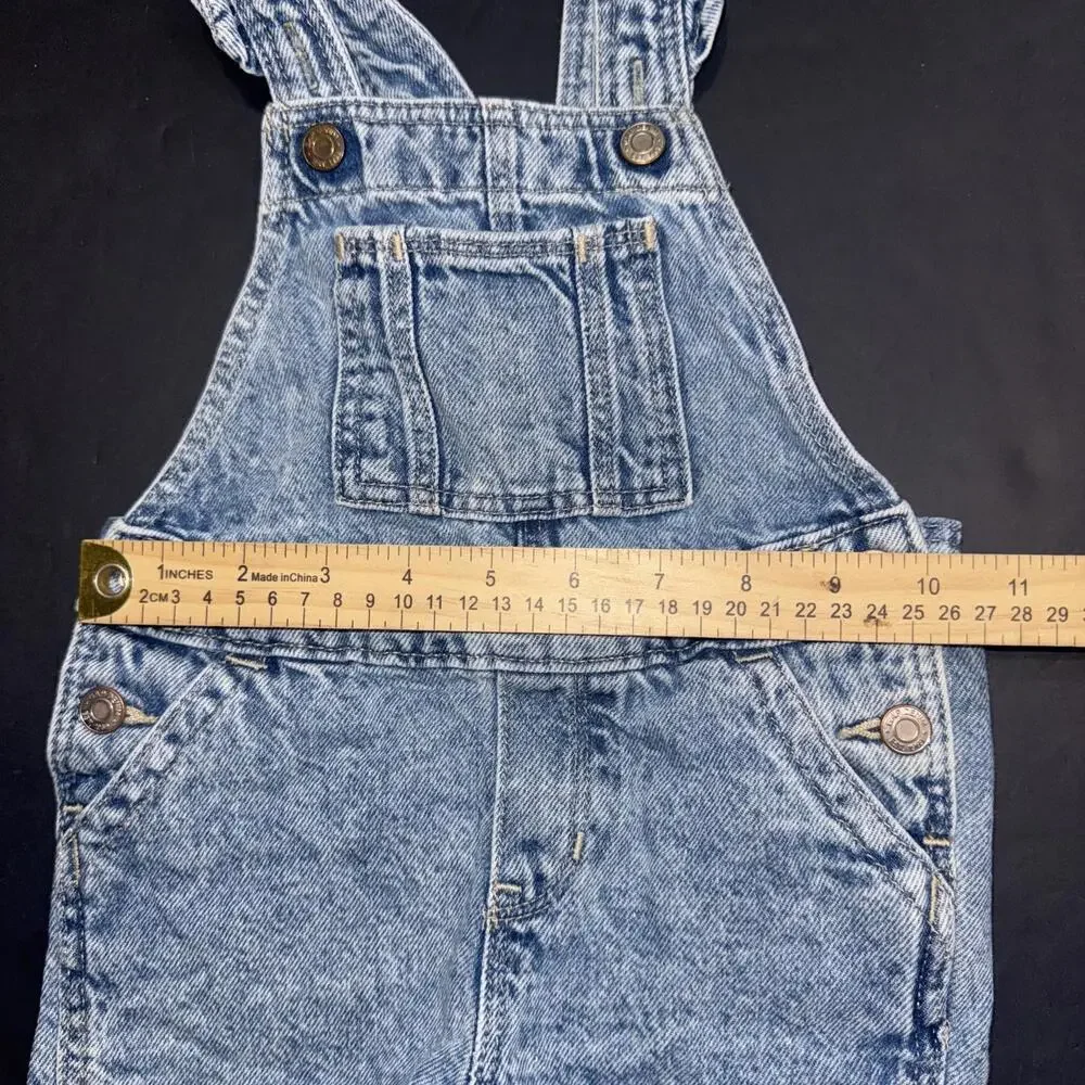 Baby Gap Vintage Wash Denim Ruffled Shortalls Short‎ Overalls Farm Toddler Girl
